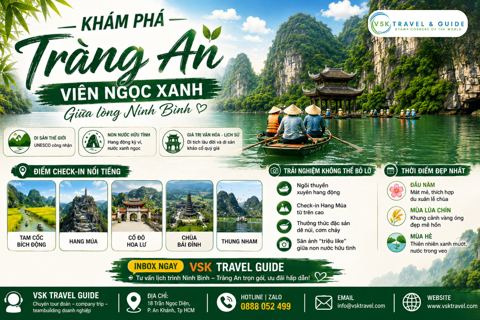 Khám Phá Tràng An – Viên Ngọc Xanh Giữa Lòng Ninh Bình